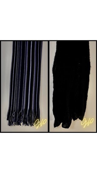 Coppia di sciarpe calde: nera-multicolor