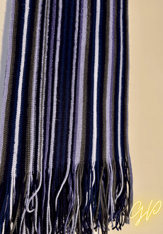 Coppia di sciarpe calde: nera-multicolor