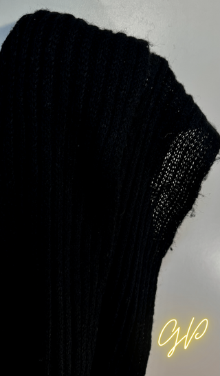 Coppia di sciarpe calde: nera-multicolor