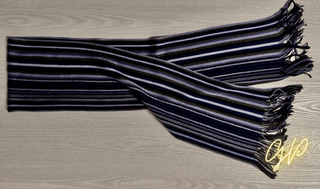 Coppia di sciarpe calde: nera-multicolor