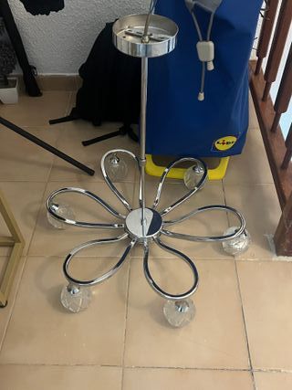2 Lámparas Acero y Cristal Diseño Flor