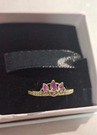 Anillo Princesa Rapunzel Tiara Oro Rosa