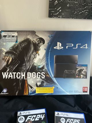 PS4 Negra con 3 Mandos y Juegos