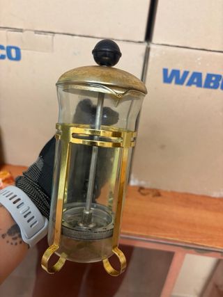 Cafetera Francesa Vintage Vidrio y Metal