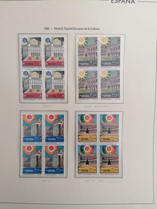 ÁLBUM SELLOS ESPAÑA AÑOS 1992 A 1995**MNH. BLOQUE