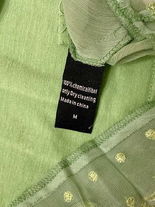 Blusa verde transparente bordada Frenchic