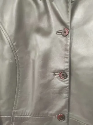 Chaqueta de piel auténtica marrón