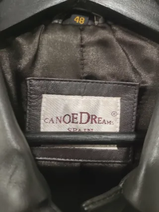 Chaqueta de piel auténtica marrón