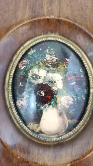 Cuadro Vintage Pintado Flores Pequeño