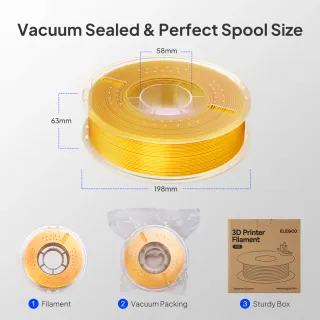 Carrete Filamento PLA Silk ELEGOO 1.75mm 1Kg