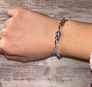 Pulsera llamas acero inoxidable plateada