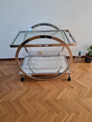 Carrito camarera cristal y metal