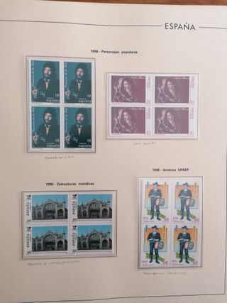 ÁLBUM SELLOS ESPAÑA AÑOS 1996 A 1999**MNH. BLOQUE