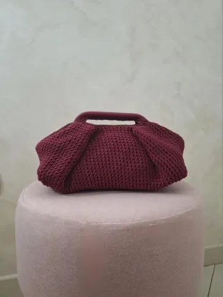 Borsa uncinetto bordeaux