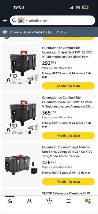 Calentador de aire diésel 8 kW