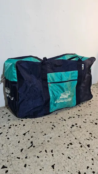 Bolsa de viaje retro Karhu azul y verde