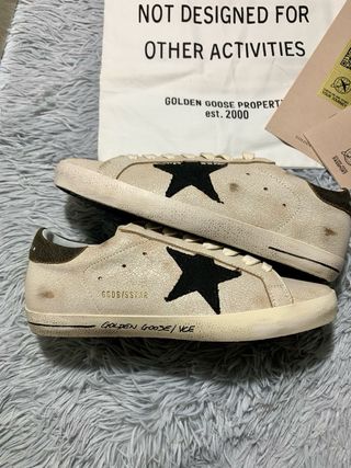 Golden Goose Sneakers Beige Nero Stella