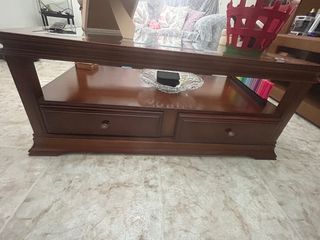 Salón completo madera maciza+ sofás 3+2