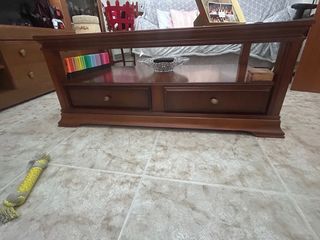 Salón completo madera maciza+ sofás 3+2