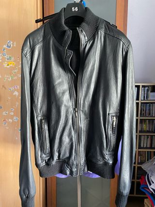 Cazadora Cuero Easy Wear Talla L Negra