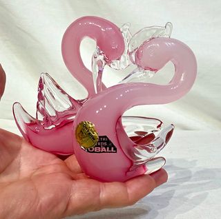Coppia Cigni Vetro Murano Anni '70