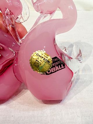 Coppia Cigni Vetro Murano Anni '70