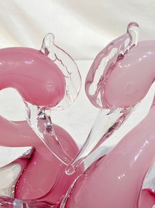 Coppia Cigni Vetro Murano Anni '70