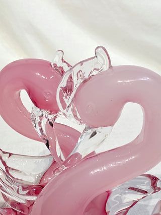 Coppia Cigni Vetro Murano Anni '70