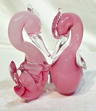 Coppia Cigni Vetro Murano Anni '70