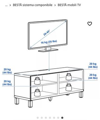 Mobile TV BESTÅ effetto rovere con ante