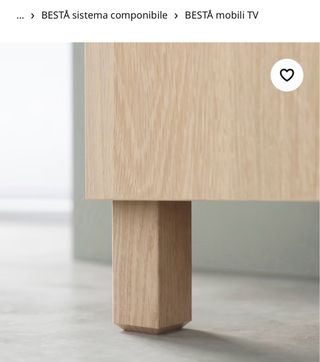 Mobile TV BESTÅ effetto rovere con ante