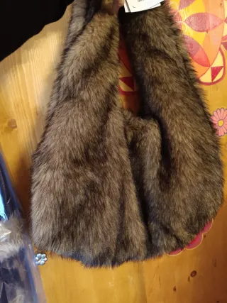 Borsa ecopelliccia marrone