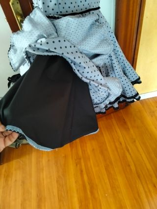 Traje Flamenca Lunares Negro Talla 38