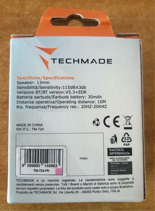 Auricolare singolo rosa Techmade