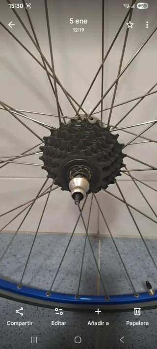 Rueda trasera bicicleta carretera