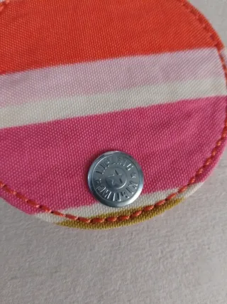 Portachiavi rotondo a righe diam 7 cm