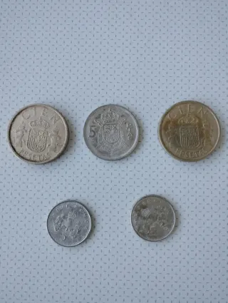 Lote de 5 monedas antiguas Pesetas