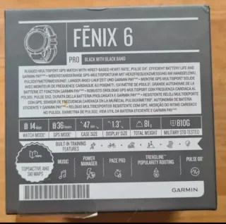 Garmin Fenix 6 Pro GPS Multisport 47mm Negro