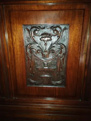 Preciosa Cama antigua siglo XIX +2 mesillas + lamp