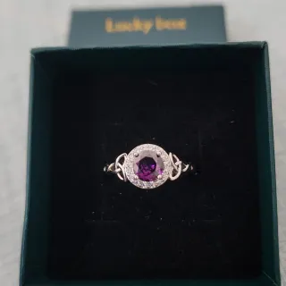 Anillo Plata con Circonitas Moradas