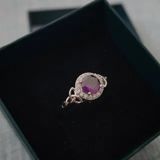 Anillo Plata con Circonitas Moradas