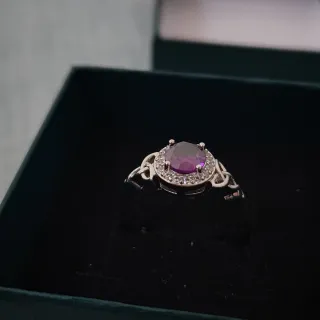 Anillo Plata con Circonitas Moradas
