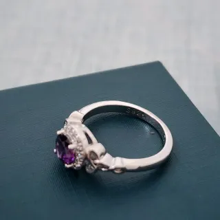 Anillo Plata con Circonitas Moradas