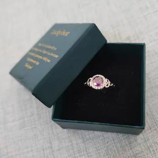 Anillo Plata con Circonitas Moradas