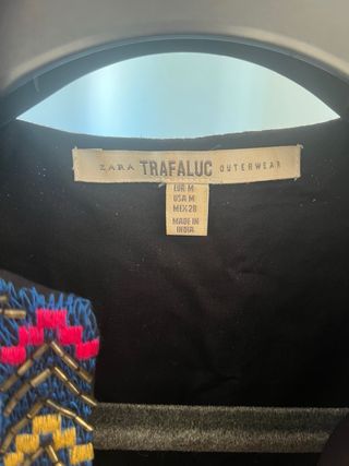 Chaqueta Zara Trafaluc Bordada Talla M