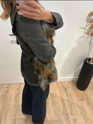 Chaleco de pelo marrón y gris Talla M