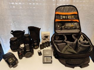 Nikon D3200 Kit Completo Objetivos Flash