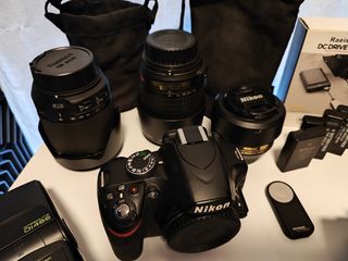 Nikon D3200 Kit Completo Objetivos Flash