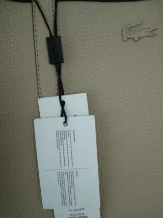 Borsa shopper Lacoste doubleface beige/nera