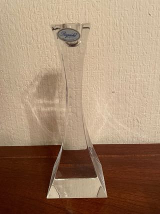 Juego cristal: centro mesa y 2 candelabros